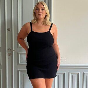 New!‎ Djerf Avenue Daily Tank Dress Ribbed Black